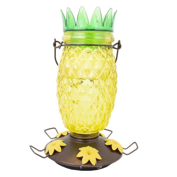 Perky-Pet Pineapple Top-Fill Decorative Glass Hummingbird Feeder - 28 oz. Capacity
