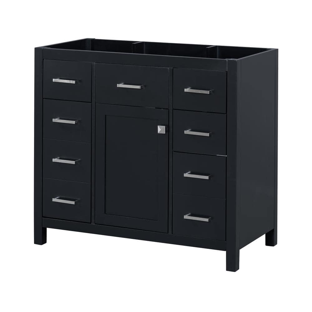 36 in. Freestanding Bath Vanity Cabinet without Top in Black