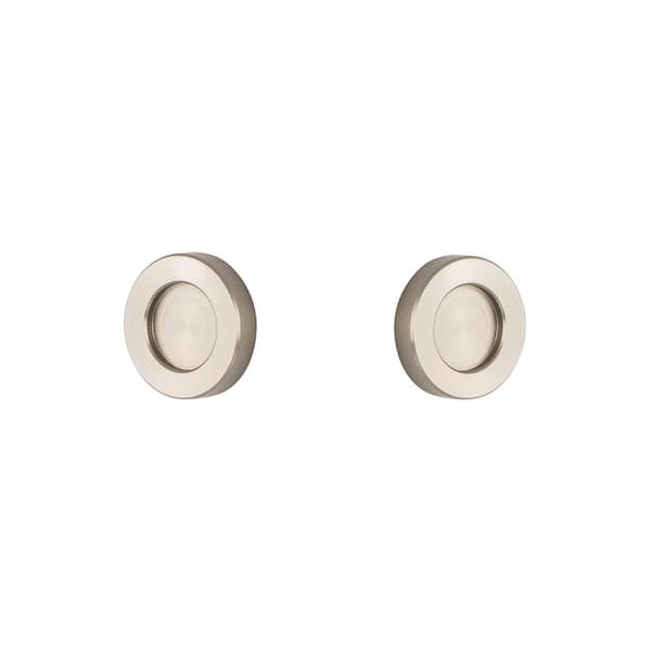 Satin Nickel Round Finger Pull, Double-Sided
