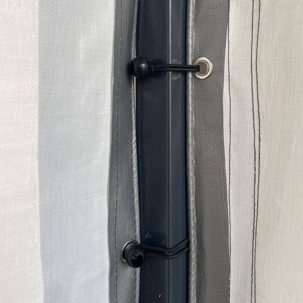 Black Waterproof PE Fabric Carport Sidewall Kit for 12 x 25 ft Metal Frame