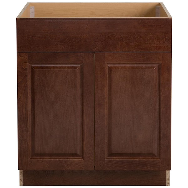 Hampton Bay Benton Assembled 30x34.5x24 in. Sink Base Cabinet in Amber
