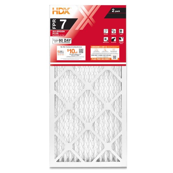 Photo 1 of 14 in. x 30 in. x 1 in. Allergen Plus Pleated Air Filter FPR 7 (2-Pack)