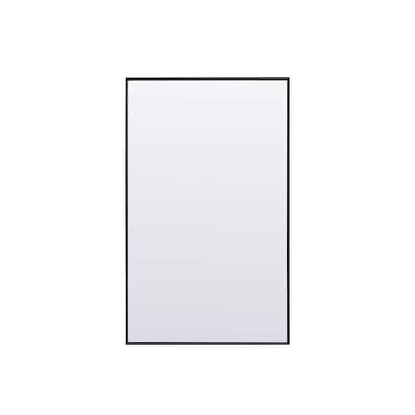 Unbranded Simply Living 36 in. W x 60 in. H Rectangle Metal Framed Black Full Length Mirror