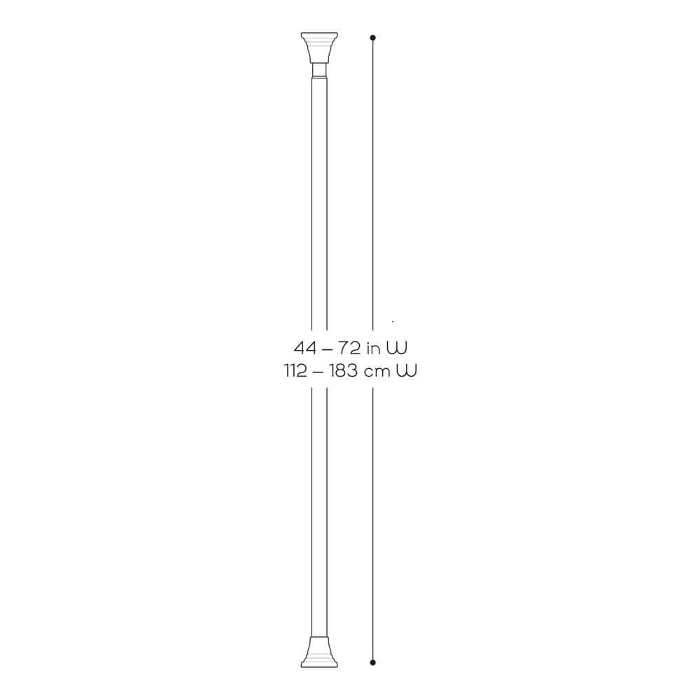 Adjustable Black Aluminum Tension Shower Rod 44-72 Inches