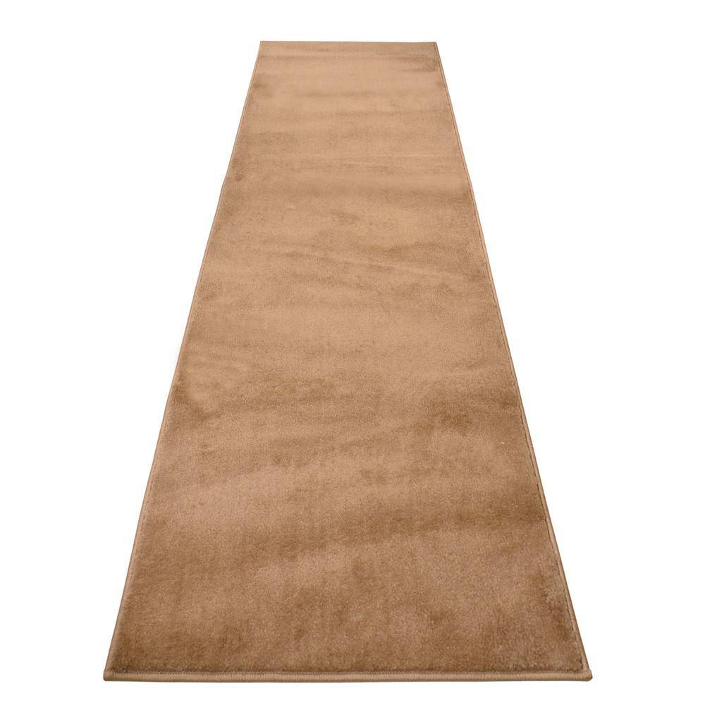Custom Size Runner Rug Soft Collection Solid Beige 31 in. W x 180 in. L Stair Runner 38.71 sq. ft. price history on PriceWatchPro