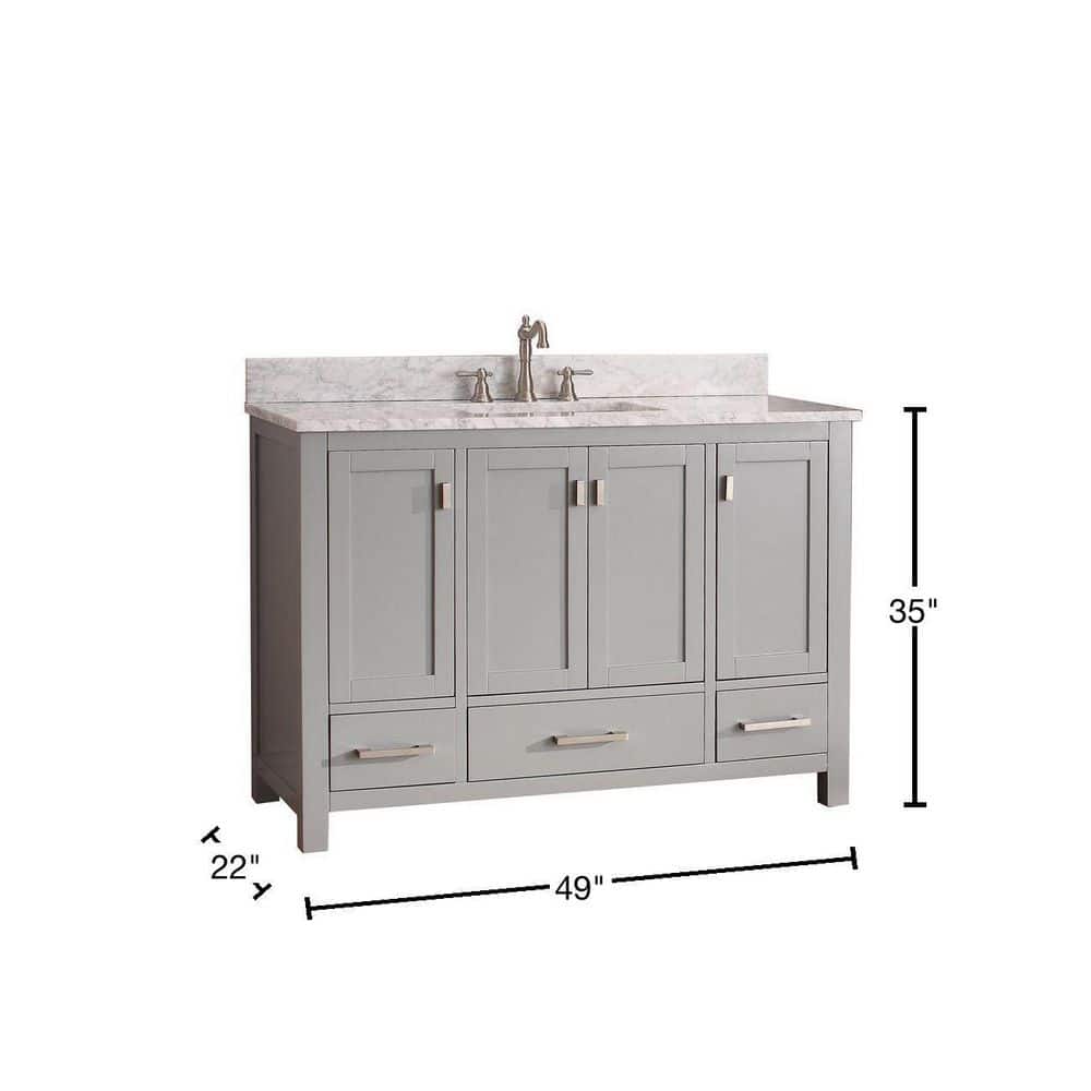 Chilled Gray 48" Stone Top Single Sink Vanity