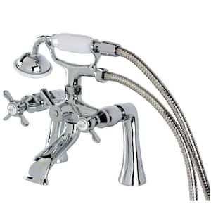 Essex 3-Handle Claw Foot Tub Faucet with Hand Shower in Polished Chrome