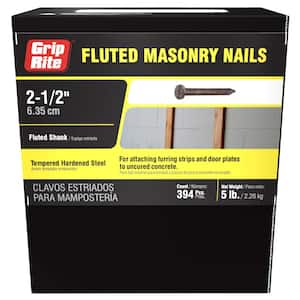 #9 x 2-1/2 in. Fluted Masonry Nails (5 lbs. Pack)