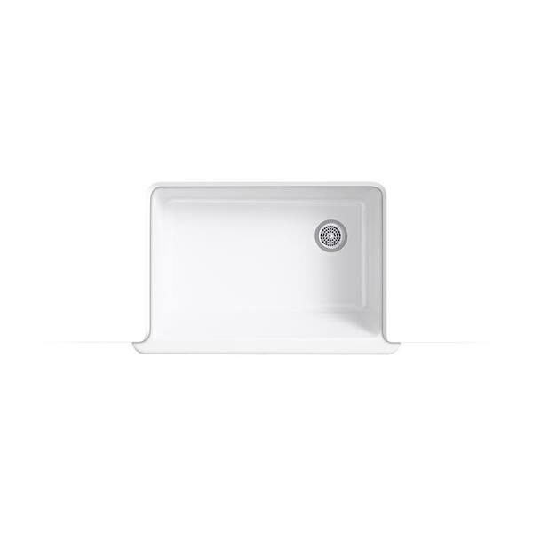 KOHLER Whitehaven Undermount Cast Iron 33 in. Kitchen Sink in White with Artifacts Faucet in Stainless Steel