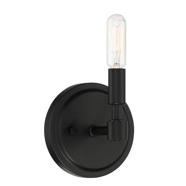 Designers Fountain Fiora 5 in. 1-Light Black Rustic Farmhouse Wall Sconce