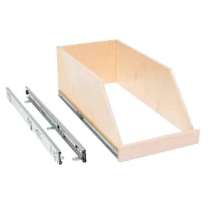 Made-To-Fit 8 in. High Side Slide-Out Shelf, 6 in. to 30 in. Wide, Full-Extension, Choice of Wood Front