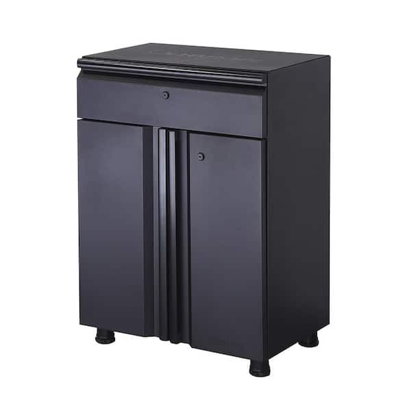 24 in. W x 33.3 in. H x 16 in. D Steel Freestanding Cabinet in Black