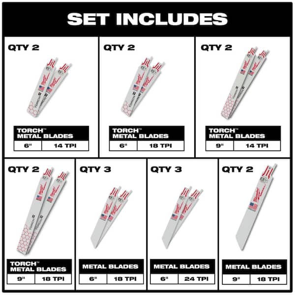 SAWZALL Demolition Nail-Embedded Wood and Metal Cutting Bi-Metal Reciprocating Saw Blade Set (29 Piece)