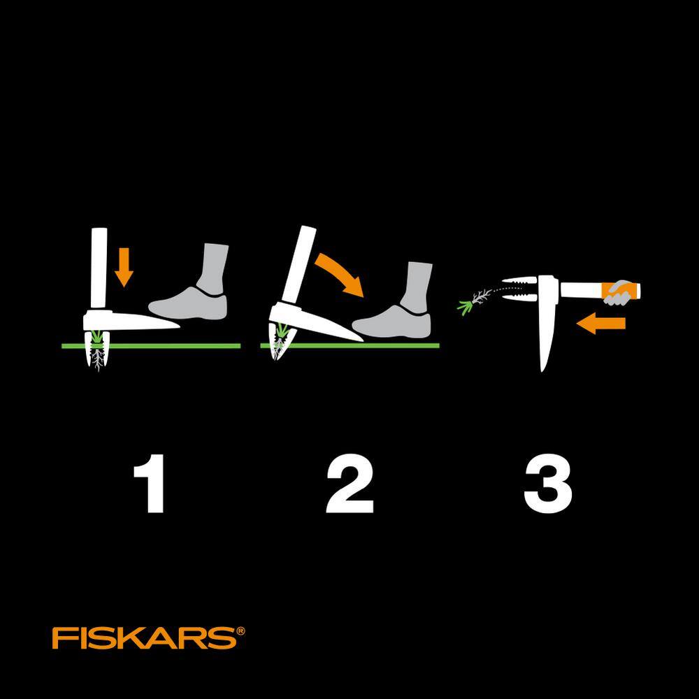 Fiskars 12" 4 Claw Stand Up Stainless Steel Hand Weeder