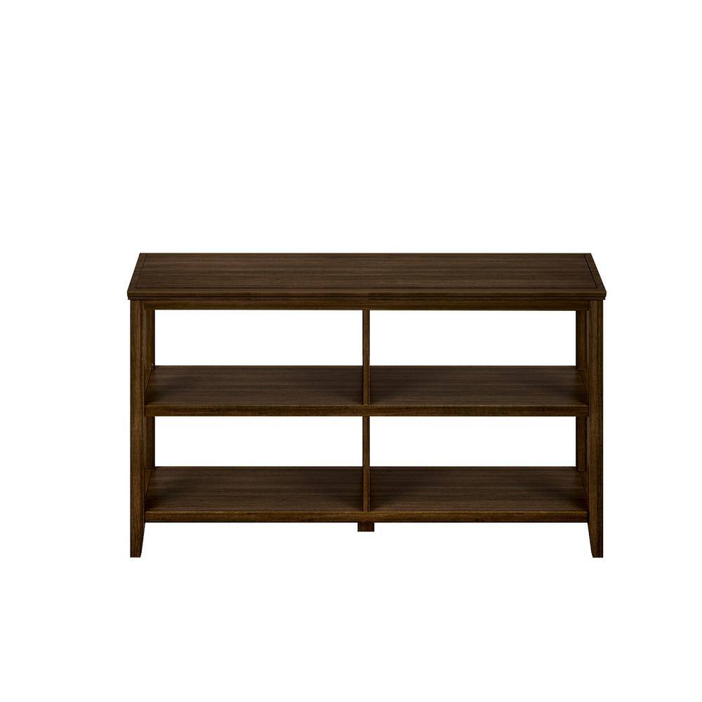 Walnut Brown 2-Tier Low Wooden Bookcase