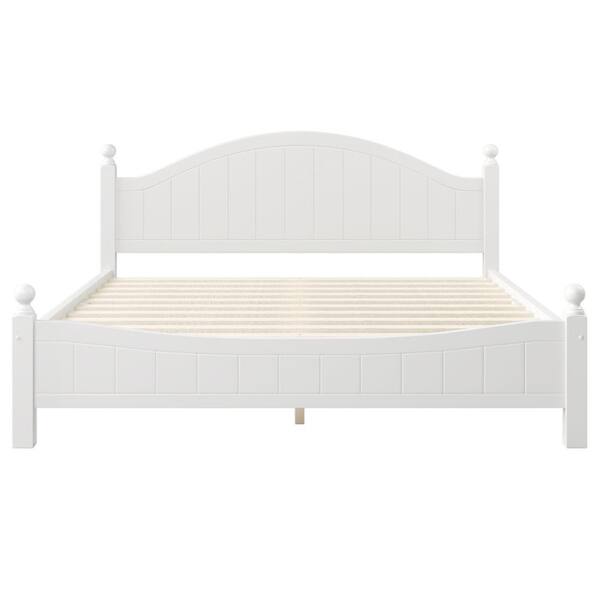 Haley Upholstered Cane-Back Platform Bed, King, Snow White - Jennifer  Taylor Home
