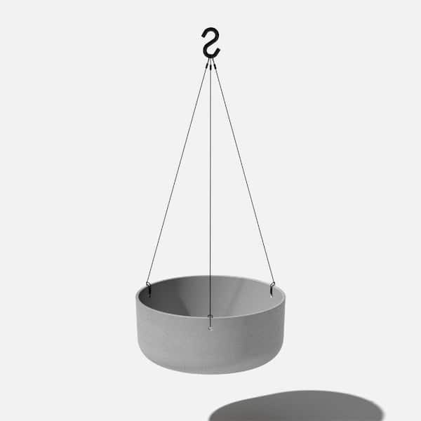 Veradek 14 in. Round Gray Plastic Planter Hanging Kona Bowl