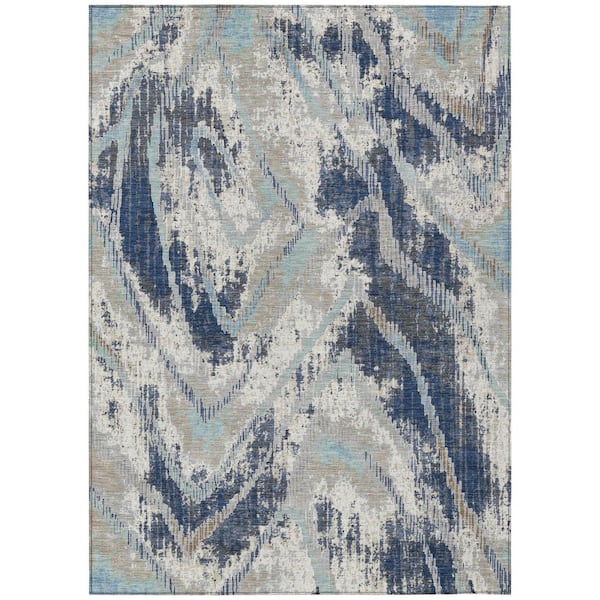 Chantille Machine Washable Indoor/Outdoor Abstract ACN2927 Navy 10 ft. x 14 ft. Area Rug