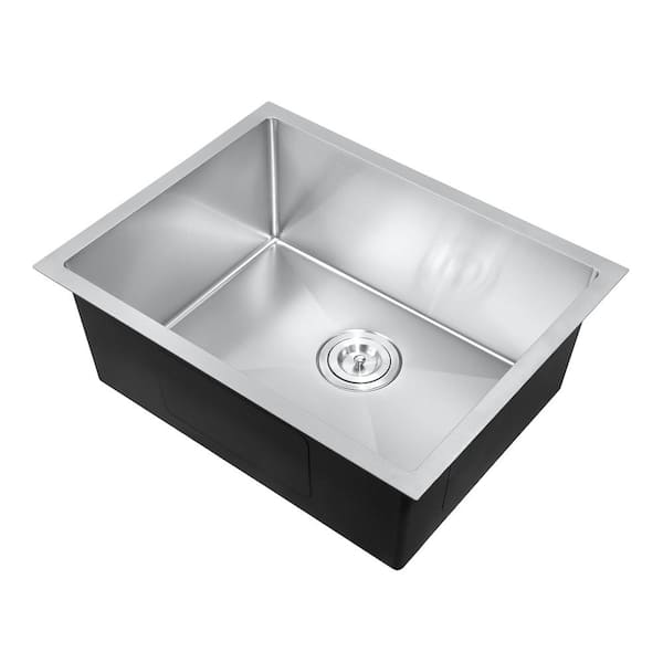 DESwan Nano Handmade Stainless Steel 23 in. Single Bowl UndermountKitchen Sink