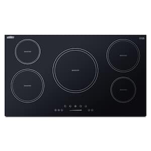36 in. Electric Induction Cooktop in Black with 5 Elements Including Power Boost