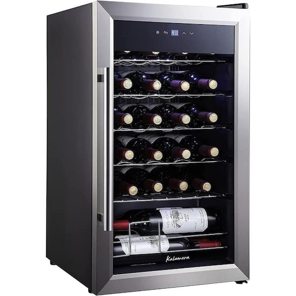 Atemomen 24 Bottle 2.4 cu. ft Cellar Cooling Unit with Compressor in stainless steel with Glass Door with Concealed Handle