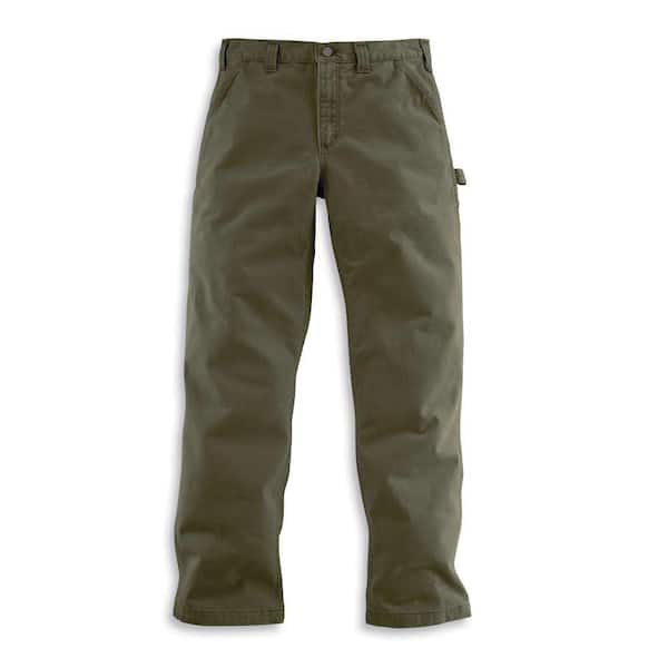 Carhartt Men's 34x34 Army Green Cotton Straight Leg Non-Denim Bottoms