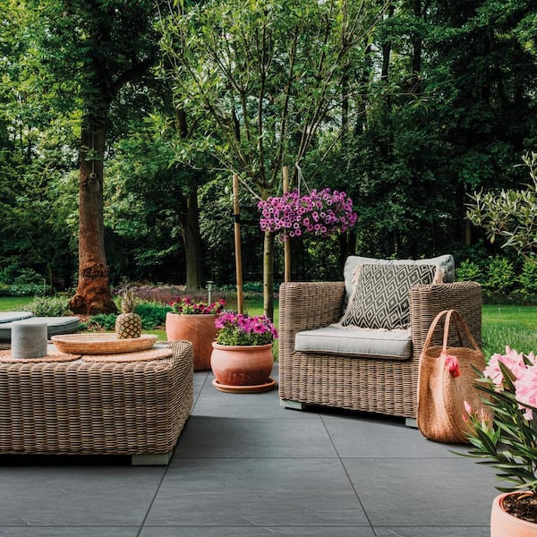 Bluestone Natural Cleft 24 in. x 24 in. x 0.75 in. Stone Look Porcelain Paver