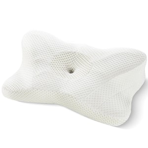 Memory Foam White King Size Bed Pillows with Offers 2-Different Heights, for Side, Prone and Back Sleepers