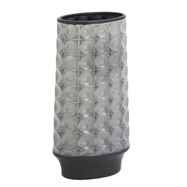 Litton Lane 14 in. Silver Ceramic Decorative Vase