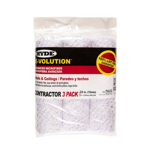9 in. x 3/8 in. Nap E-Volution Microfiber Roller Cover (3-Pack)