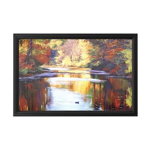 "Reflections of August" by David Lloyd Glover Framed with LED Light Landscape Wall Art 16 in. x 24 in.