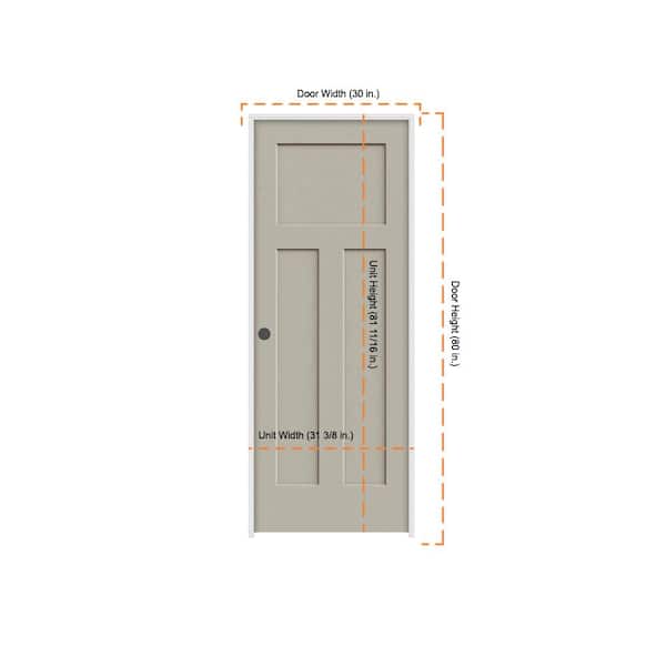 JELD-WEN 30 in. x 80 in. Craftsman Desert Sand Right-Hand Smooth