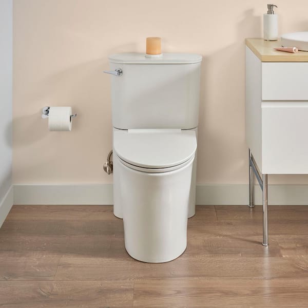 American Standard Studio S Right Height 2-piece 1.28 GPF Single Flush Elongated Toilet with Left Hand Trip Lever in White, Seat Included