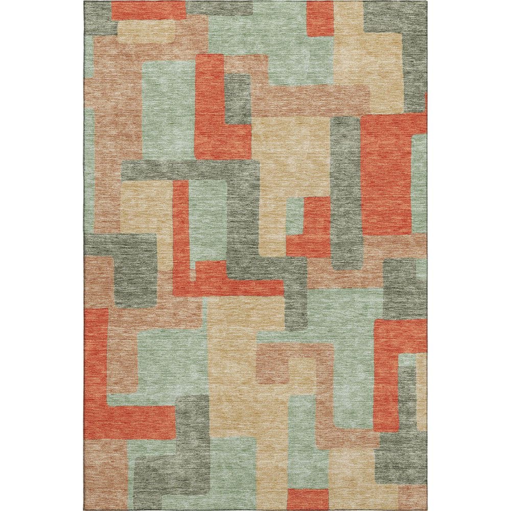 Mayfield Premium Machine Washable Abstract AMF955 Sage 8 ft. x 10 ft. Area Rug price history on PriceWatchPro