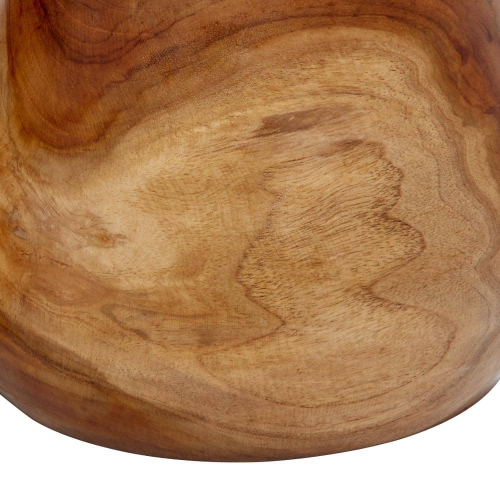 Bohemian Teak & Seagrass 9" Decorative Bowl Set with Stand