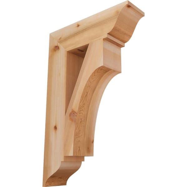 Ekena Millwork 5.5 in. x 34 in. x 22 in. Western Red Cedar Westlake Traditional Smooth Bracket
