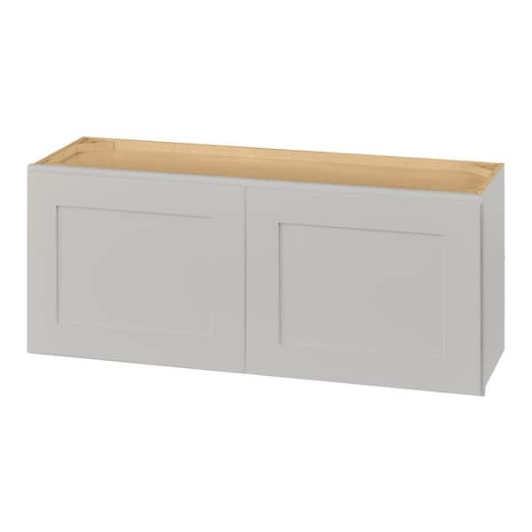 Hampton Bay Avondale 36 in. W x 12 in. D x 15 in. H Ready to Assemble Plywood Shaker Wall Bridge Kitchen Cabinet in Dove Gray