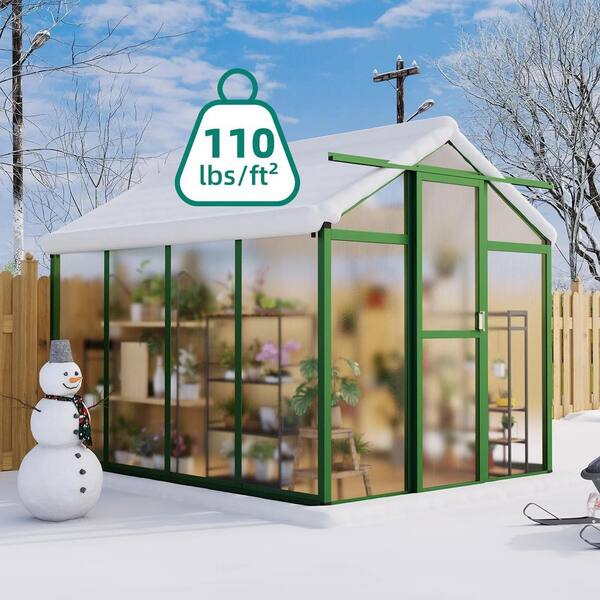 Garvee 6 x 8 ft. Aluminum Greenhouse with Polycarbonate Panels