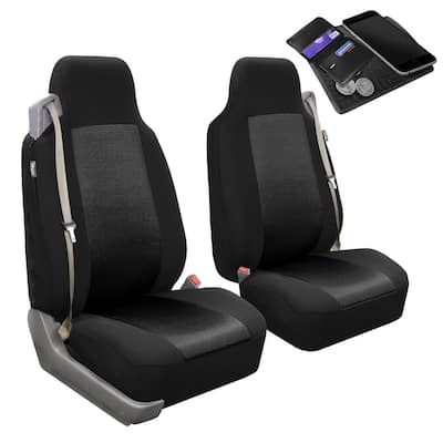 Flat Cloth 47 in. x 23 in. x 1 in. Built-In Seatbelt Compatible High Back Front Seat Covers