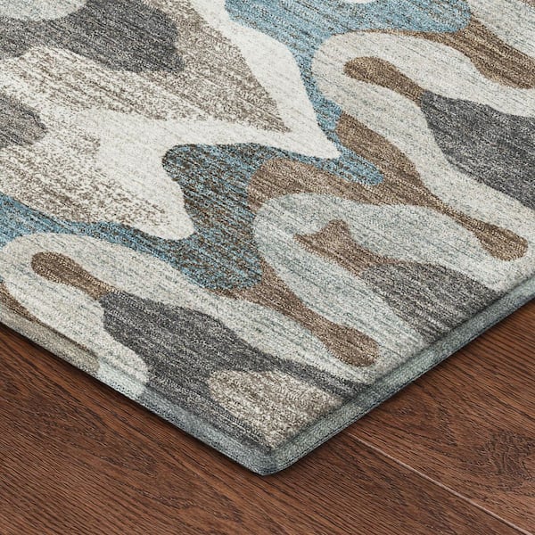 Mayfield Premium Machine Washable Abstract AMF2481 Ivory 2 ft. x 3 ft. Accent Rug