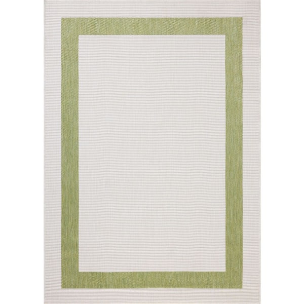 Easton Green / Ivory 6 ft. 7 in. x 9 ft. 4 in. Indoor/Outdoor Area Rug