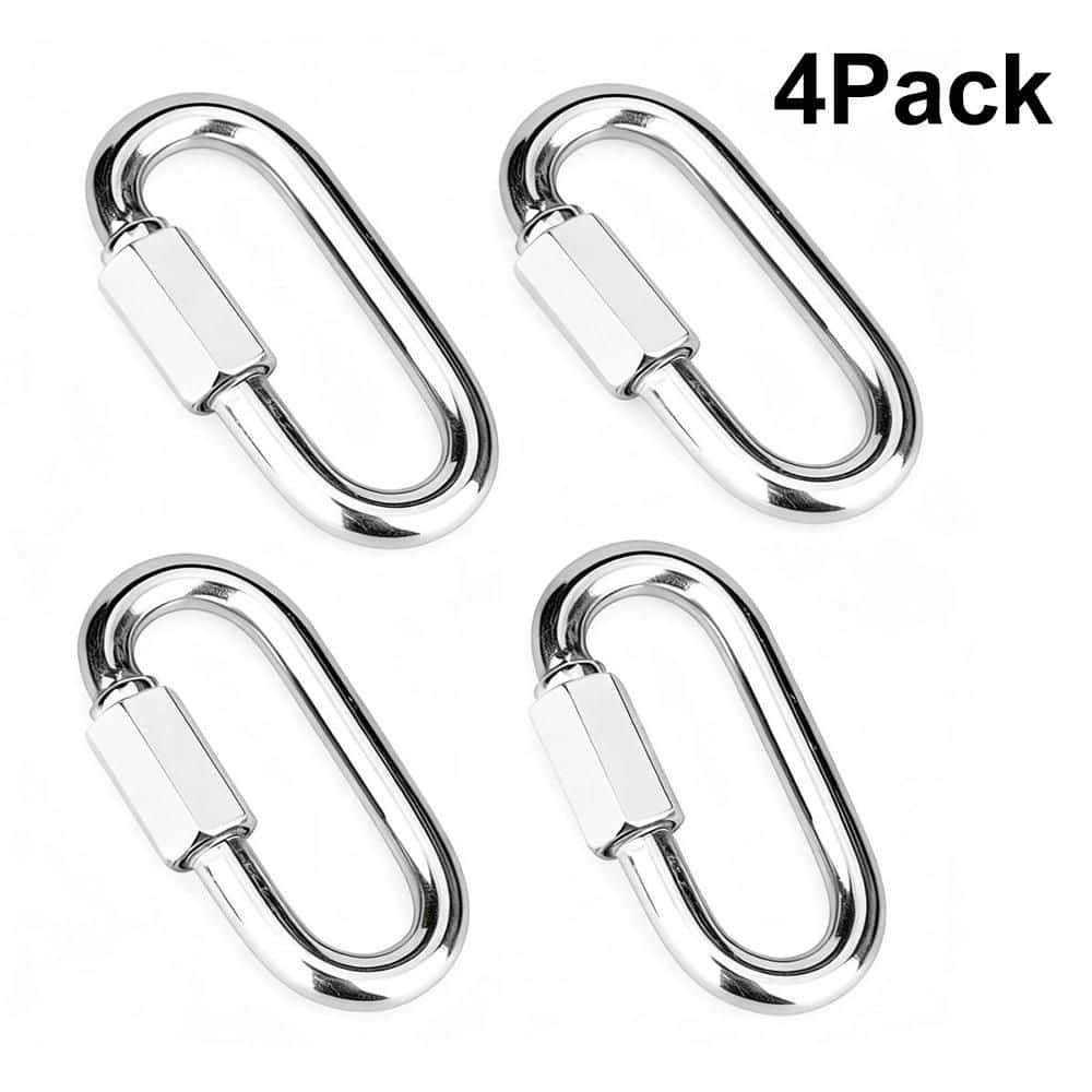 Wellco 304 Stainless Steel Quick-Link Spring Snap Carabiners 0.4 x