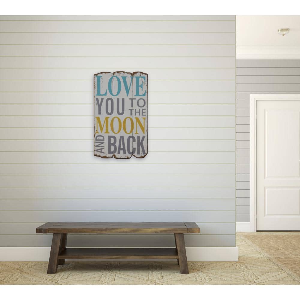 Distressed Wood 'Love You to the Moon' Wall Sign