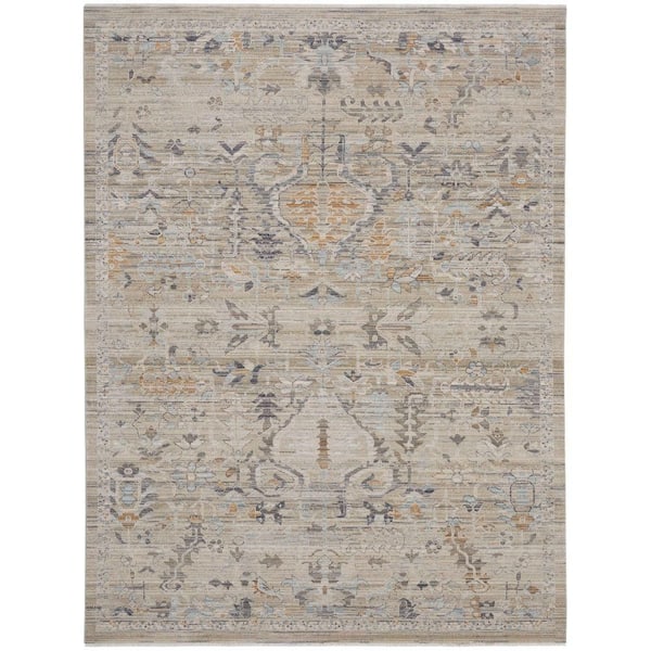 Nyle Ivory Taupe 8 ft. x 10 ft. Vintage Persian Area Rug