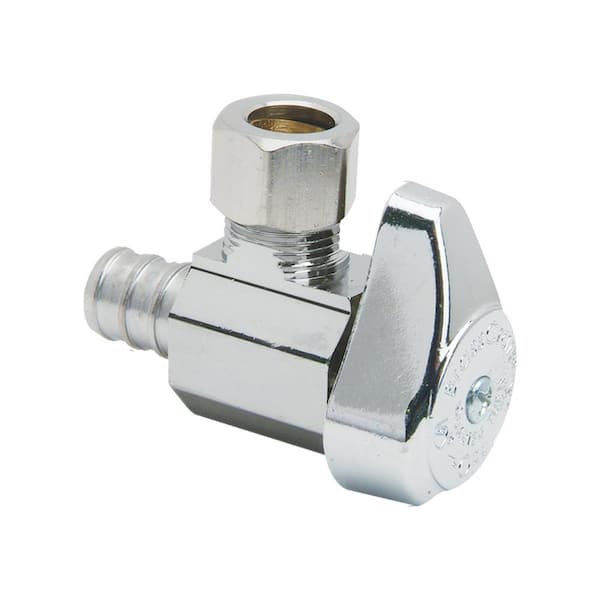BrassCraft 1/2 in. Crimp PEX Barb Inlet x 3/8 in. Compression Outlet Angle  Valve G2BRPX19X C1 - The Home Depot
