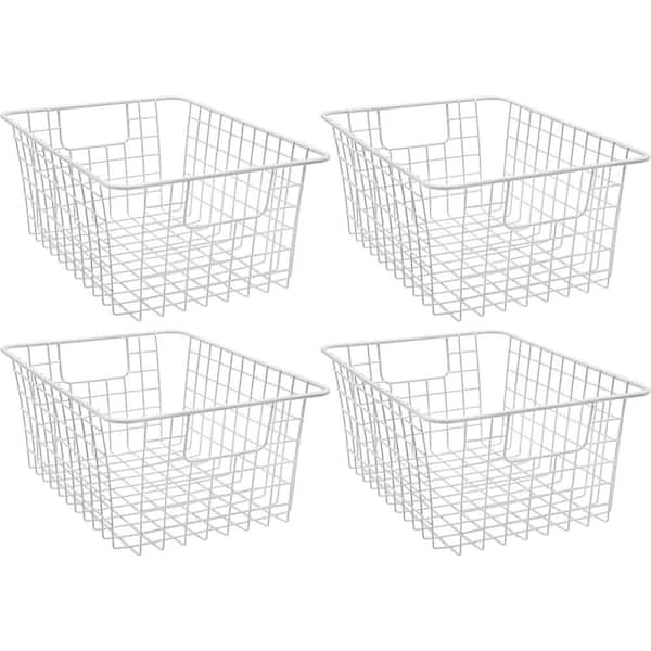 Sorbus 4-Pack Black Metal Wire Baskets Storage Bin Organizer MTL-BINA4-BLK  - The Home Depot