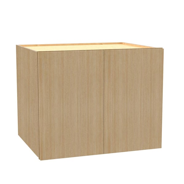 Hargrove 36 in. W x 24 in. D x 18 in. H Assembled Plywood Wall Bridge Kitchen Cabinet in Vanguard Oak with Soft Close