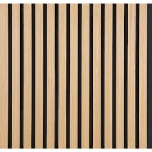 Quanti Acoustic 0.70 in. x 20.47 in. x 96.06 in. Light Oak FSC 100% Sound Absorbing Wall Panel w/Black Poly Back