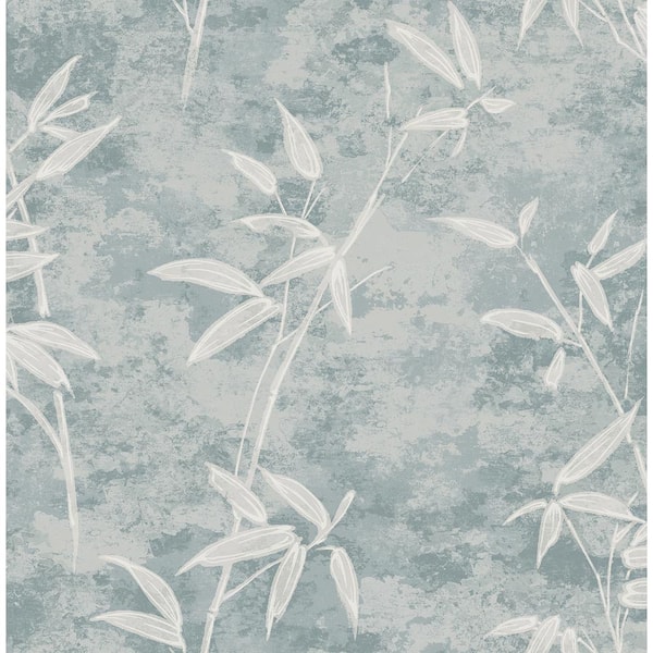 Seabrook Designs Blue Smoke Honshu Bamboo Paper Unpasted Wallpaper Roll (56 sq. ft.)