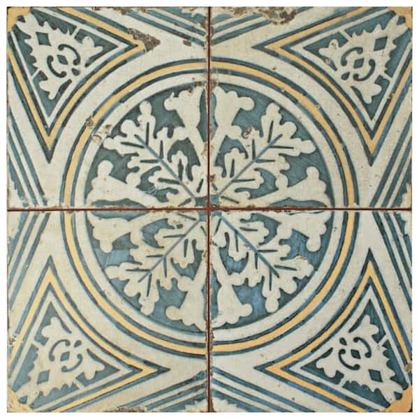 Merola Tile Kings Flatlands Encaustic 17-5/8 in. x 17-5/8 in. Ceramic Floor and Wall Tile (11.02 sq. ft./Case)